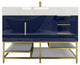 Madison 48" Free Standing Vanity with Reinforced Acrylic Sink, High Gloss Blue