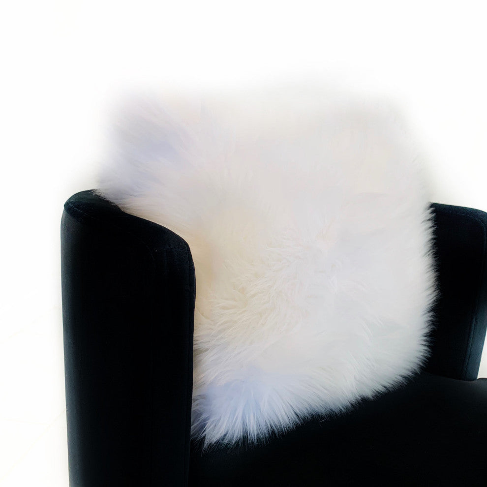 Plutus Off White Animal Faux Fur Luxury Throw Pillow, 22"x22"