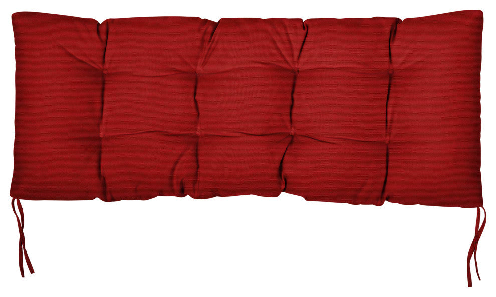 Sunbrella Canvas Indoor/Outdoor Tufted Bench Cushion, Red, 48x19x3"