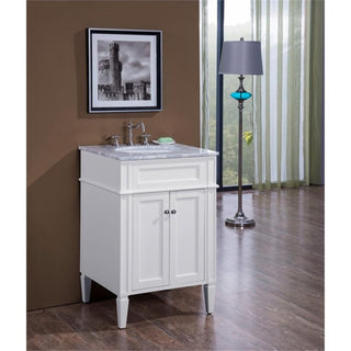 Elegant Decor Park Ave 24" Wood Single Bathroom Vanity in White