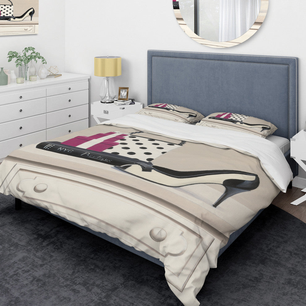 Fashion Stiletto and Polka Purse Duvet Cover Set, Twin