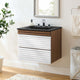 Render 24" Wall-Mount Bathroom Vanity, White Walnut Black