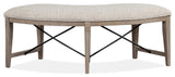 Curved Bench With Upholstered Seat