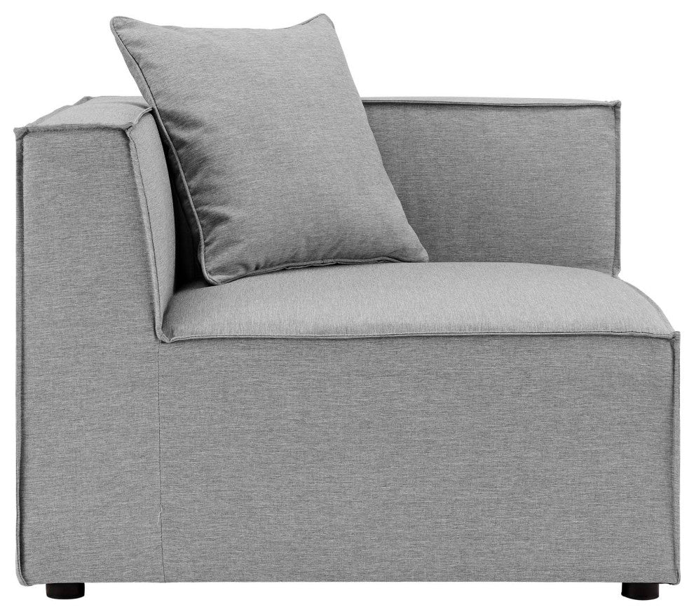 Lounge Sectional Sofa Set, Fabric, Gray, Modern, Outdoor Patio Cafe Bistro