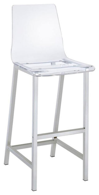 Pemberly Row 5-Piece Modern Glass & Metal Bar Set in Clear and Chrome