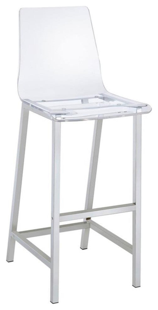 Pemberly Row 5-Piece Modern Glass & Metal Bar Set in Clear and Chrome