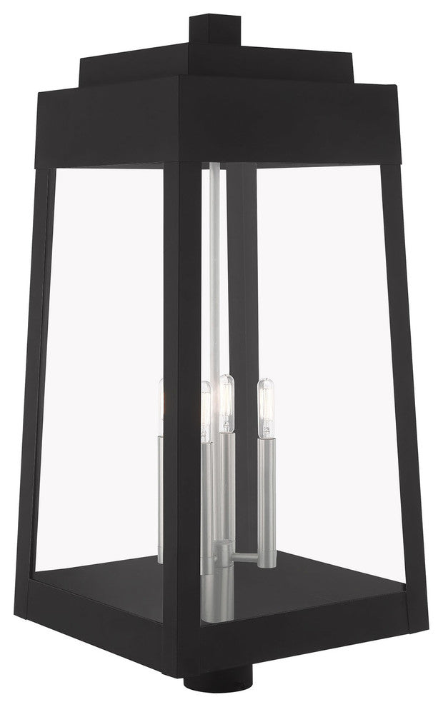 Transitional Black Outdoor Post Top Lantern