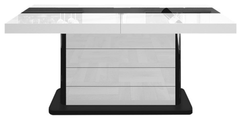 MAROSSA Dining Set, White/Black-White/Black