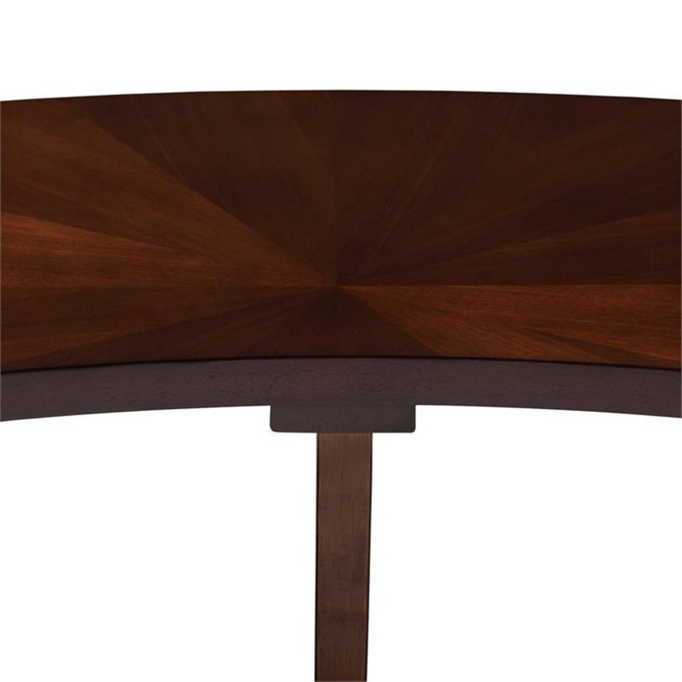 Bowery Hill Modern Wood Curved Dining Bench in Walnut Brown