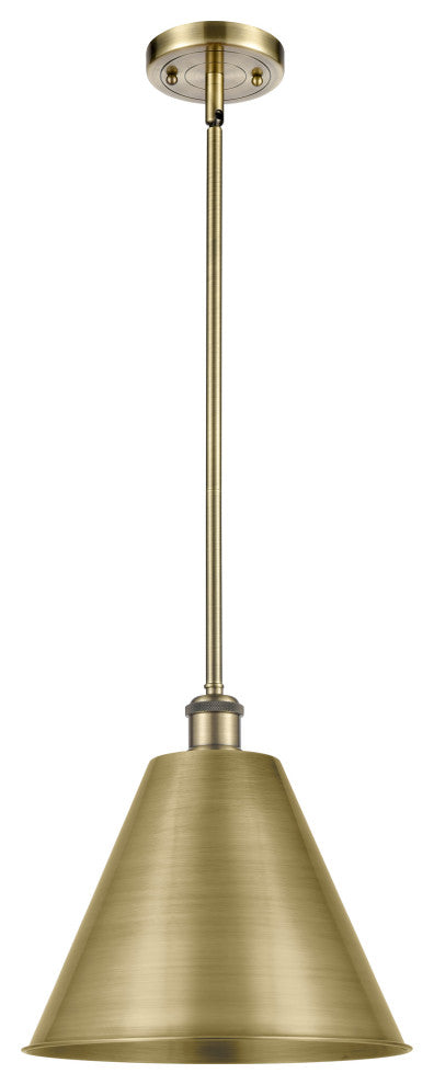 Ballston Cone Pendant, Antique Brass