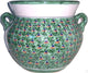Medium Size Green Peacock Talavera Ceramic Pot