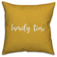 Family Time in Mustard 18x18 Throw Pillow