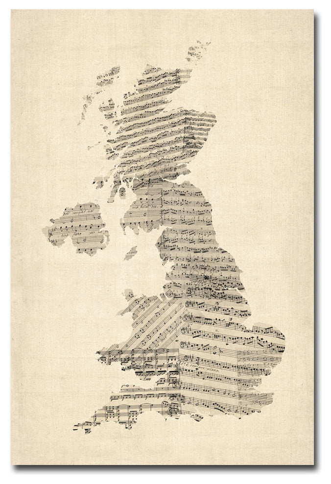 'UK Music Map' Canvas Art by Michael Tompsett