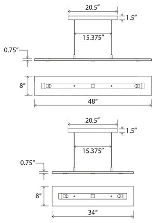 Cerno Vix LED Linear Pendant, Dark Stained Walnut, 3500k (Cool)
