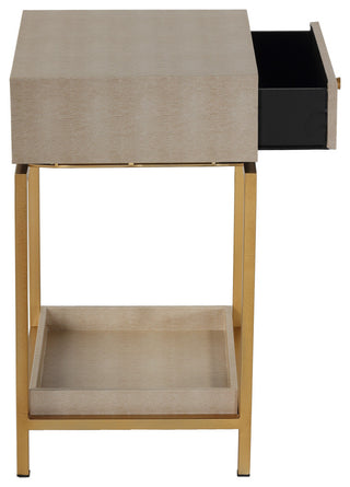 Cortesi Home Everett End Table, Wooden With Iron Frame