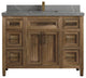 Santa Monica 48 Single Sink Bath Vanity in Graywashed Teak 2" Piatra Gray