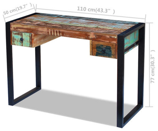 vidaXL Desk Home Office Desk Computer Desk Workstation Solid Wood Reclaimed