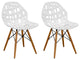 Stencil Cut Out Eiffel Dining Side Chair, Set of 2, White