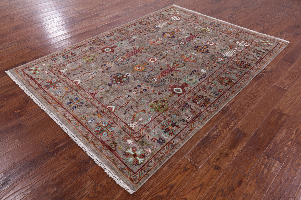 Persian Tabriz Hand Knotted Wool Rug 5' 10" X 8' 4" Q11301