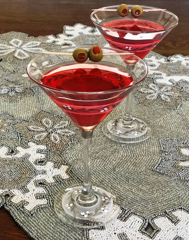 Pewter Vine Martini Glasses, Set of 2