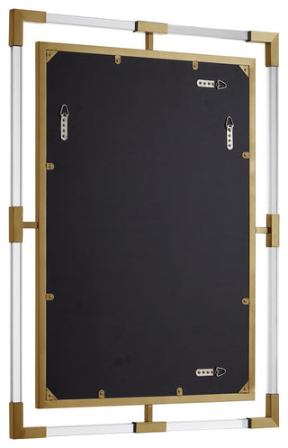 Ghost Mirror, Acrylic/Brushed Gold, Rectangular