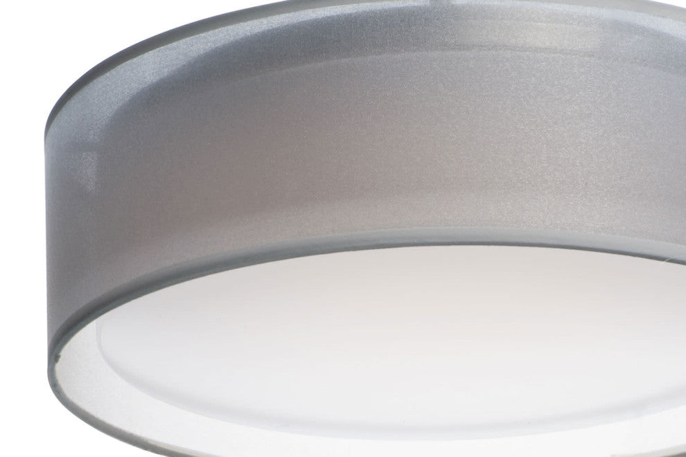 Maxim 10220 Prime 16"W LED Flush Mount Drum Ceiling Fixture - White Organza