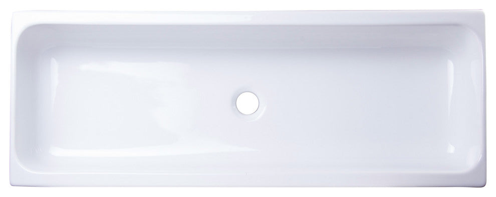 ALFI brand AB48TR 48" White Above Mount Fireclay Bath Trough Sink