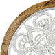 Distressed Wood Framed Round White Floral Wall Accent Medallion - 24"
