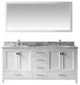 Caroline Avenue 72" Double Bathroom Vanity Set, White, Italian Carrara White