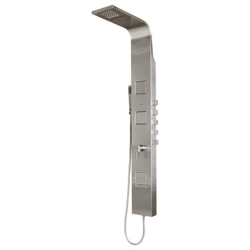 Pulse 1034 Waimea Shower Column - Matte Stainless Steel With Brushed Fixtures