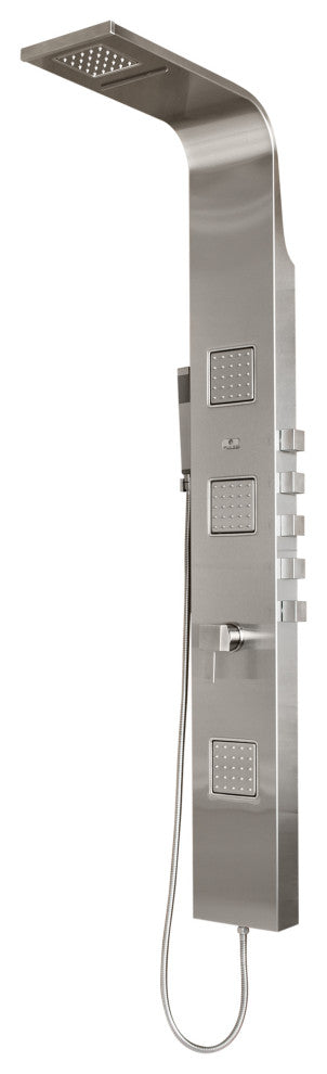 Pulse 1034 Waimea Shower Column - Matte Stainless Steel With Brushed Fixtures