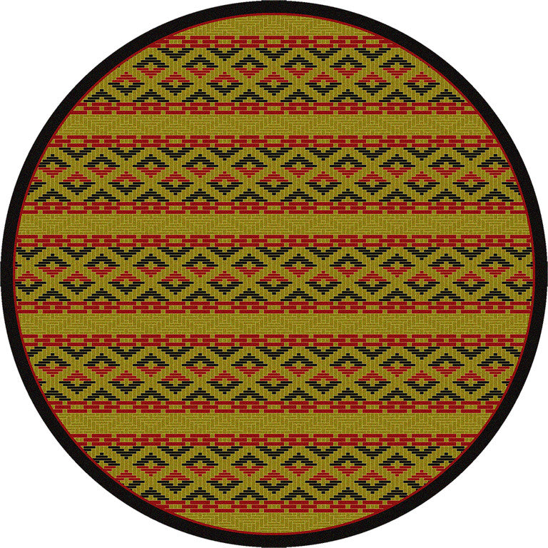 Basket Weave Rug, Brown, 8'x8' Round, Round