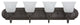 4-Lights Vanity, Dark Brown And Satin Nickel Finish, Dark Brown
