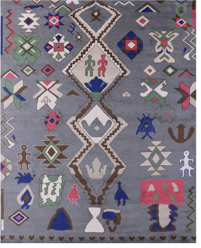 12' 3" X 14' 11" Moroccan Handmade Wool Rug - Q13114