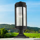 Sheridan 3 Light Black/Brushed Nickel Candles Large Outdoor Post Top Lantern