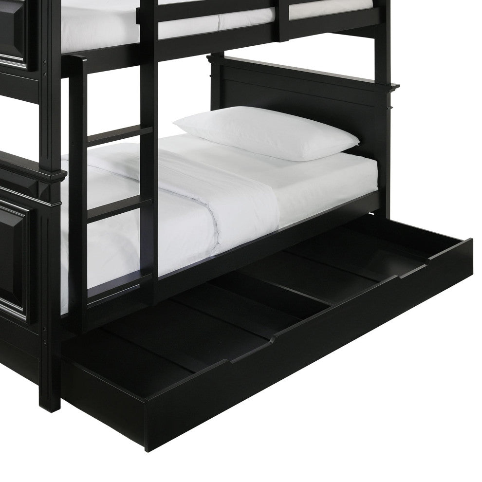 Calloway Twin over Twin Bunk Bed With Trundle, Antique Black