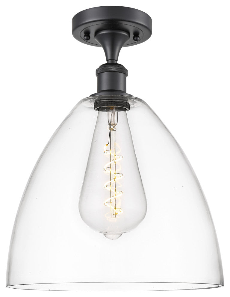 Innovations 516-1C-BK-GBD-122 1 Light Semi-Flush Mount, Matte Black