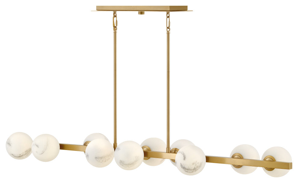 Fredrick Ramond Selene Large Ten Light Linear, Lacquered Brass