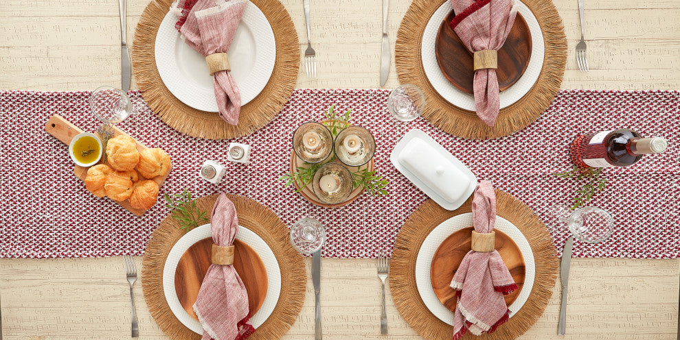 Tango Red Woven Table Runner 15x72