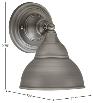 1-Light Wall Sconce, Brushed Nickel/Brushed Nickel Double Bubble Metal Shade