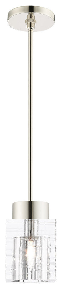 Livex Lighting Rotterdam 1 Light Polished Nickel Single Pendant