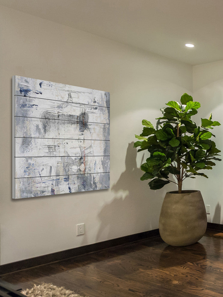 "Dizzy Bear" Painting Print on White Wood, 24"x24"