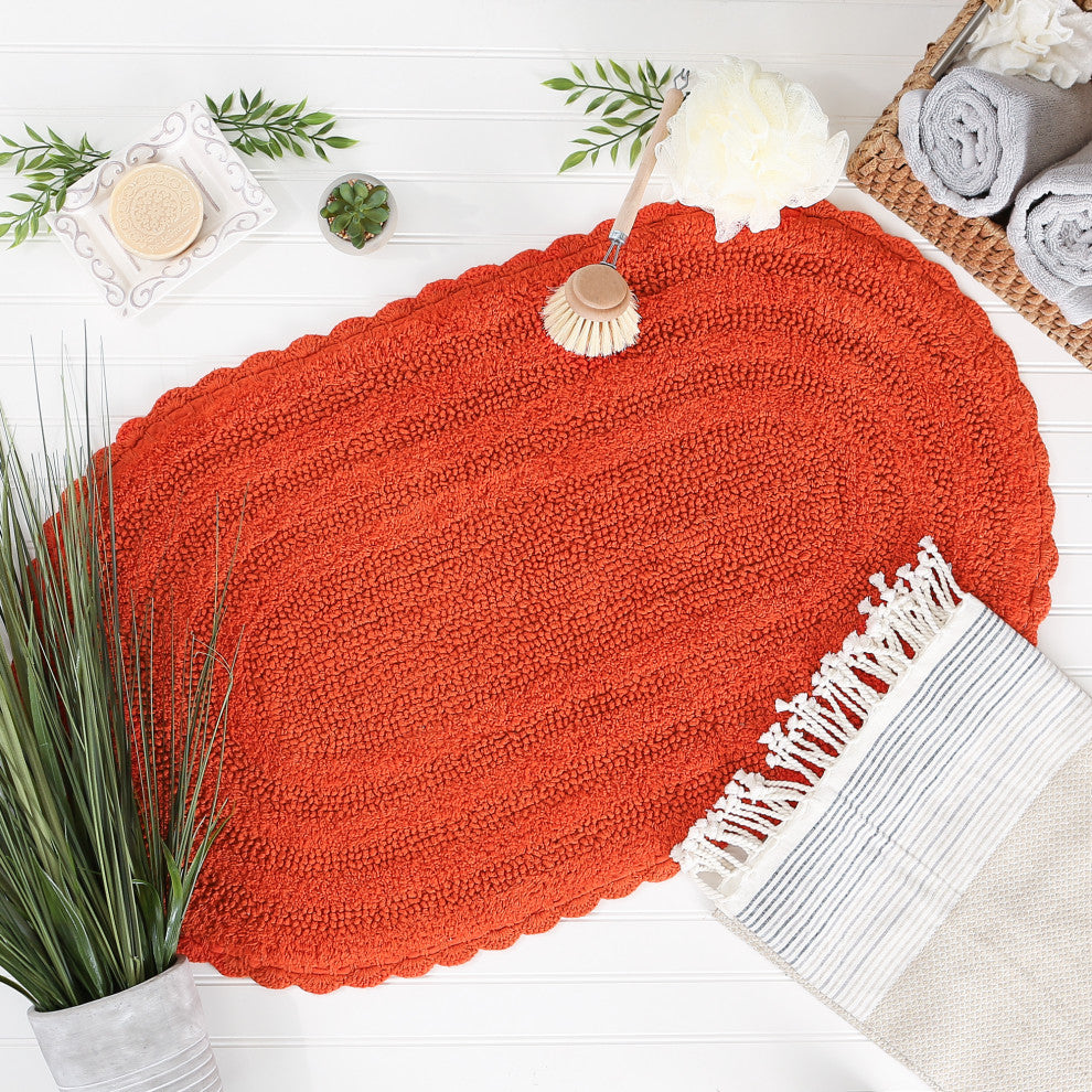 Spice Large Oval Crochet Bath Mat