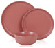 Stone Lain Logan Stoneware 24 Piece Dinnerware Set, Terracotta