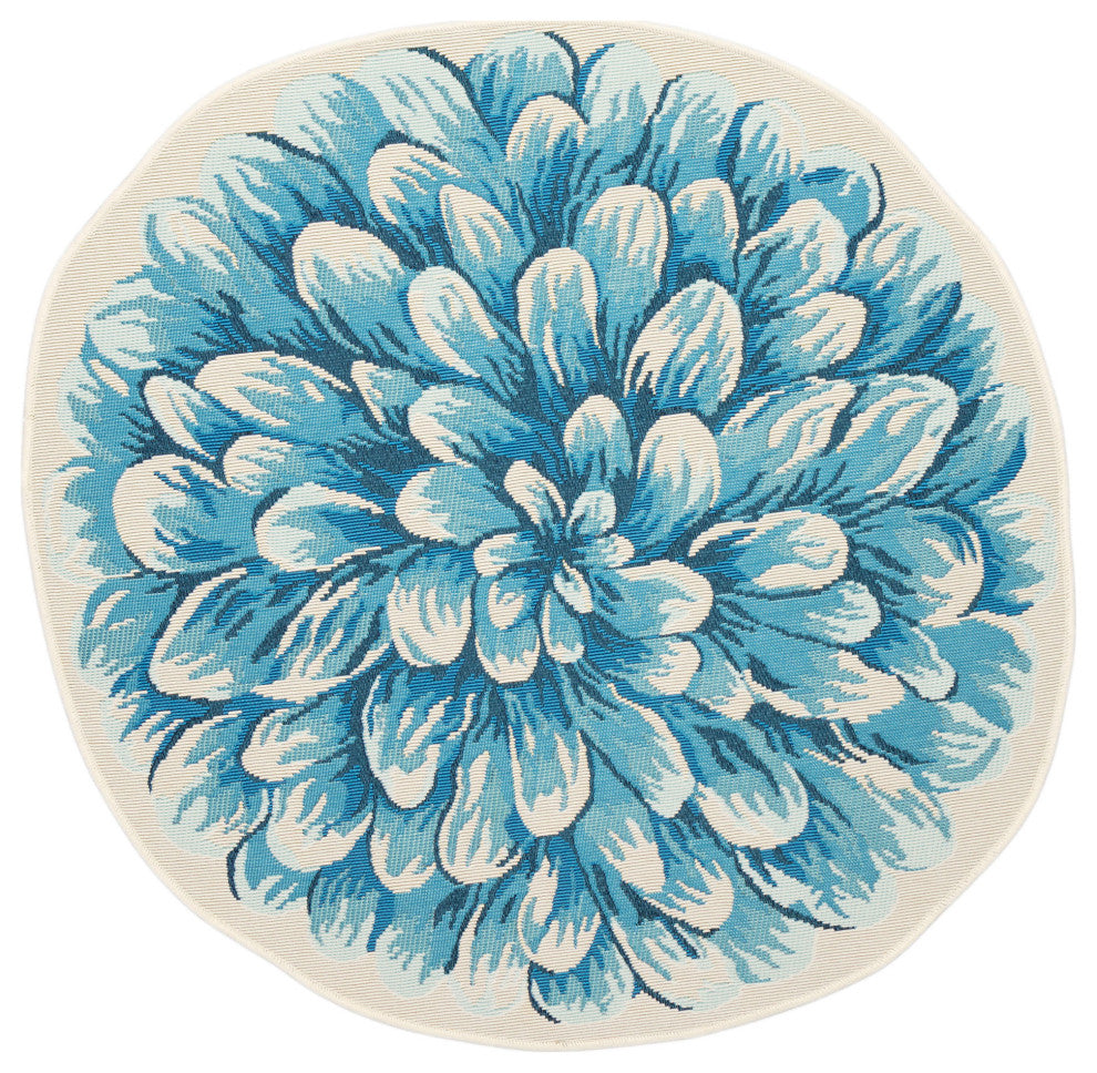 Esencia Mum Indoor/Outdoor Mat Blue 3'3"x3'3"