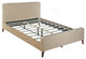 Better Home Products Roza Velvet Upholstered Queen Bed With Headboard Champaign