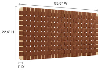 Sparta Weave Vegan Leather Full Headboard, Natural Brown