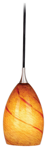 Vaxcel Milano Mini Pendant Satin Nickel Lava Swirl Glass