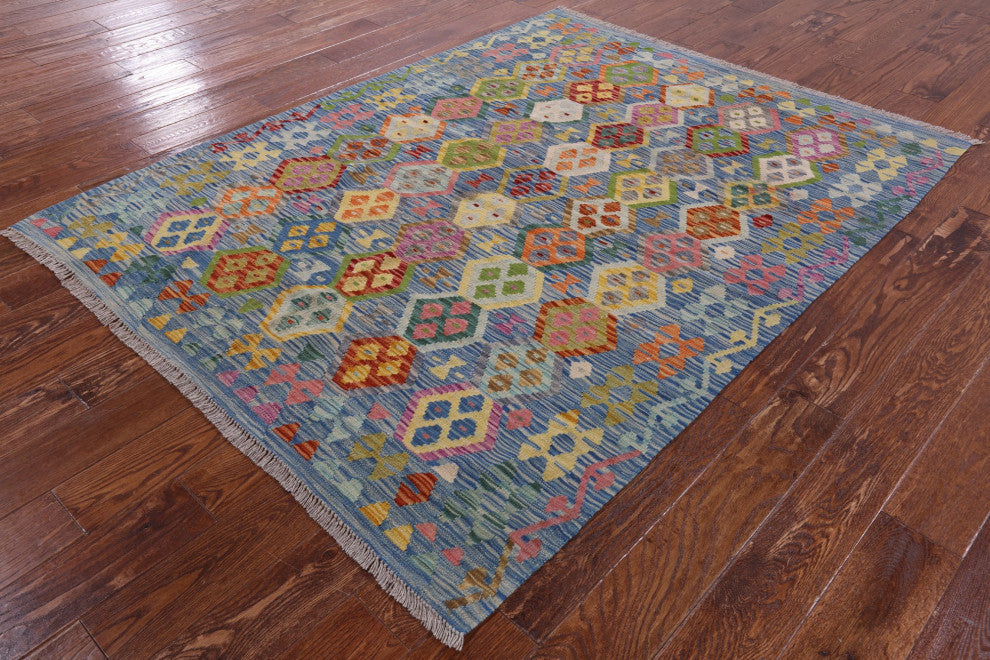 Flat Weave Kilim Reversible Rug 5' 1" X 6' 6" Q8300