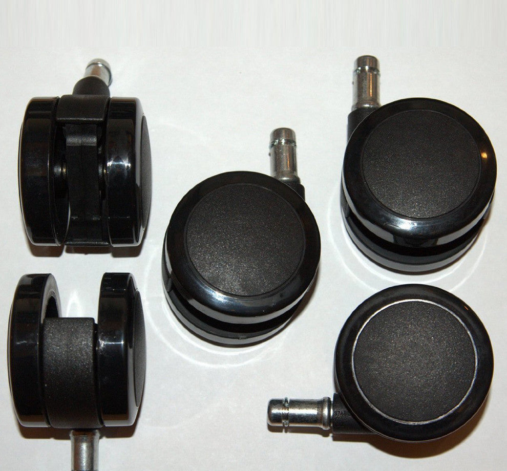 Twin Swivel Office Chair, Caster Roller, Safe For Hardwood Floors, Set of 5